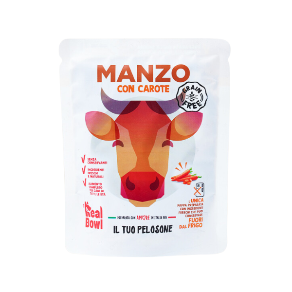 Real Bowl Dog All Breeds Grain Free 400 gr	 - Manzo