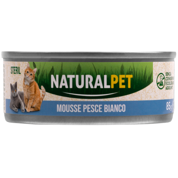 NaturalPet Cat Sterilized Mousse 85 gr - Pesce bianco