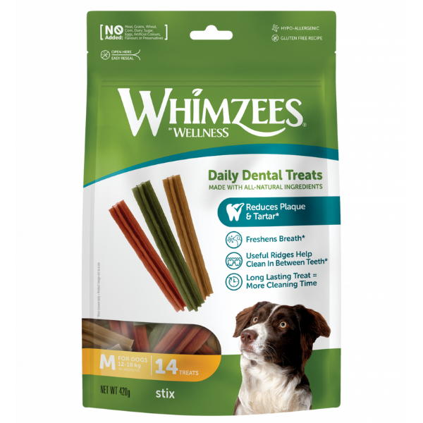 Whimzees Snack dentale Naturale Stix - Medium 14 pezzi