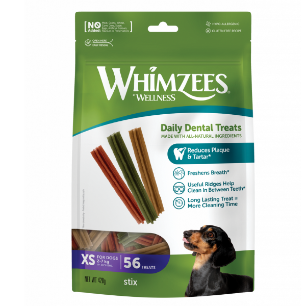Whimzees Snack dentale Naturale Stix - XS 48+8 pezzi