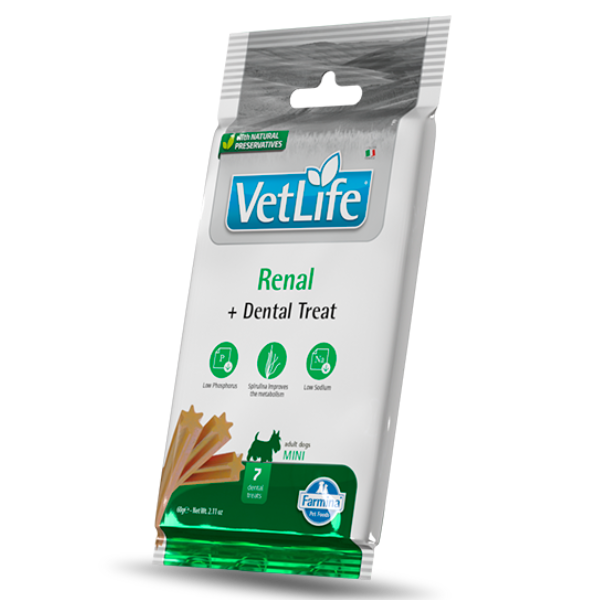 farmina vet life renal snack dentali per cani adult mini 60 gr immagine2