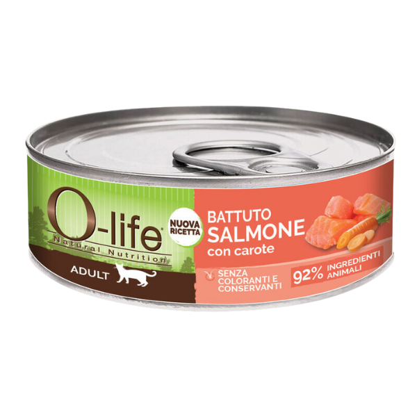 O-life Cat Adult Grain Free Battuto 85 gr - Salmone con carote