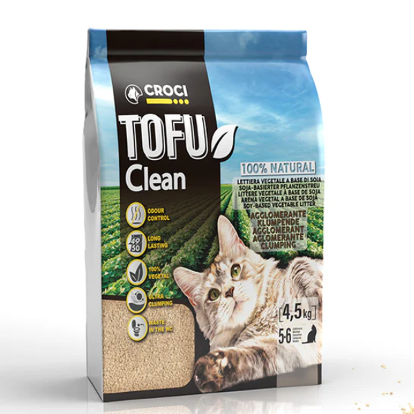 Lettiera per gatti Tofu Clean Croci - 10 lt - Carboni attivi