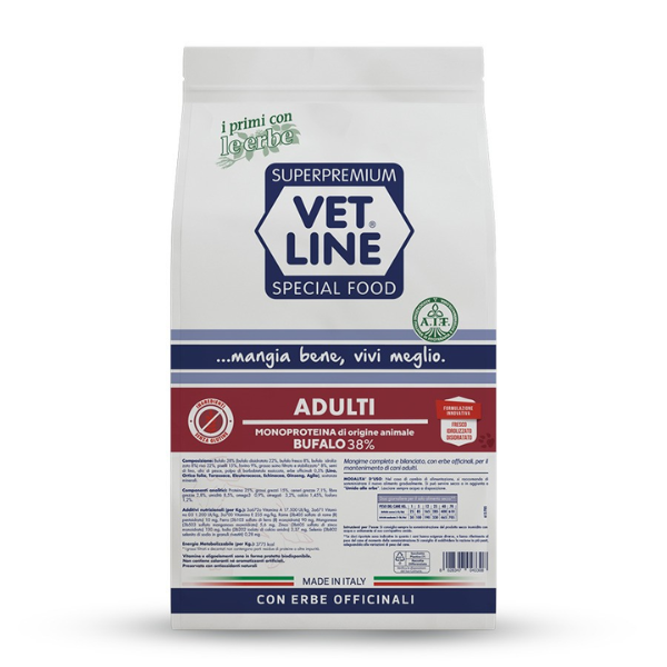 Vet Line Secco Monoproteico Cane Adult Bufalo - 3 Kg