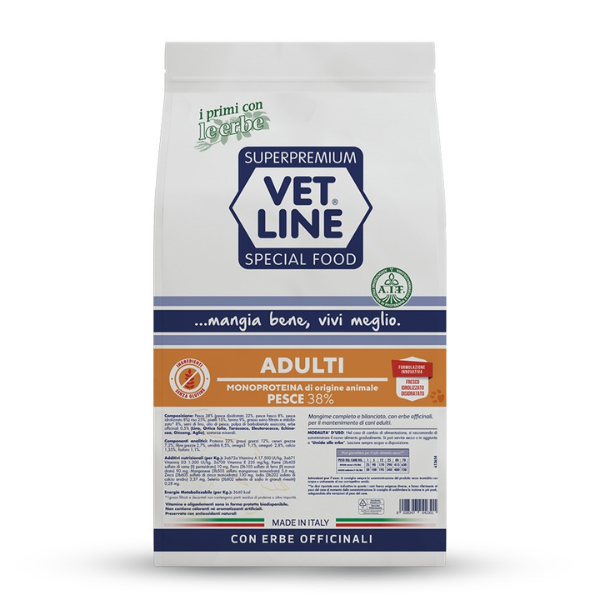 Vet Line Secco Monoproteico Cane Adult Pesce - 12,5 Kg