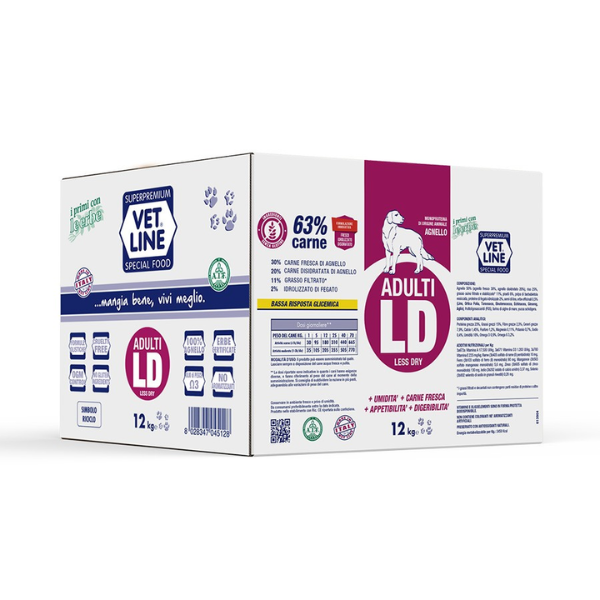 Vet Line Secco Cane Adult Less Dry Agnello - 12 Kg