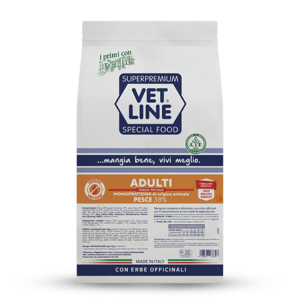 Vet Line Secco Monoproteico Cane Adult Taglia Piccola Pesce
