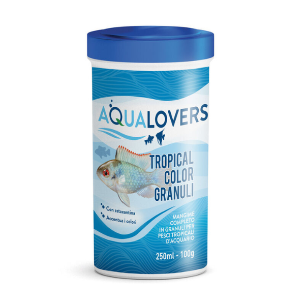 Tropical Color Granuli Aqualovers Mangime completo per pesci tropicali d'acquario  - 100 gr