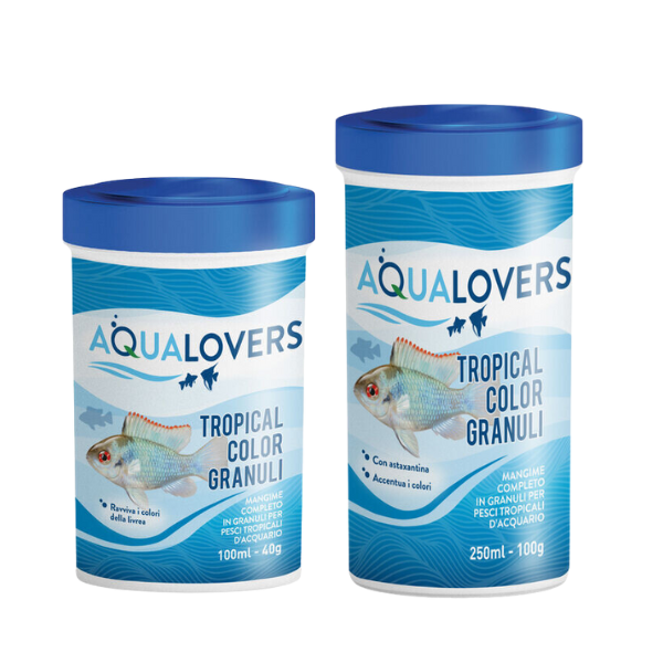 tropical color granuli aqualovers mangime completo per pesci tropicali d'acquario immagine2