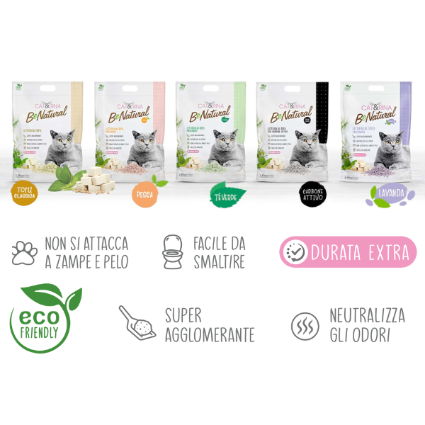 cat&rina benatural lettiera vegetale per gatti al tofu immagine3