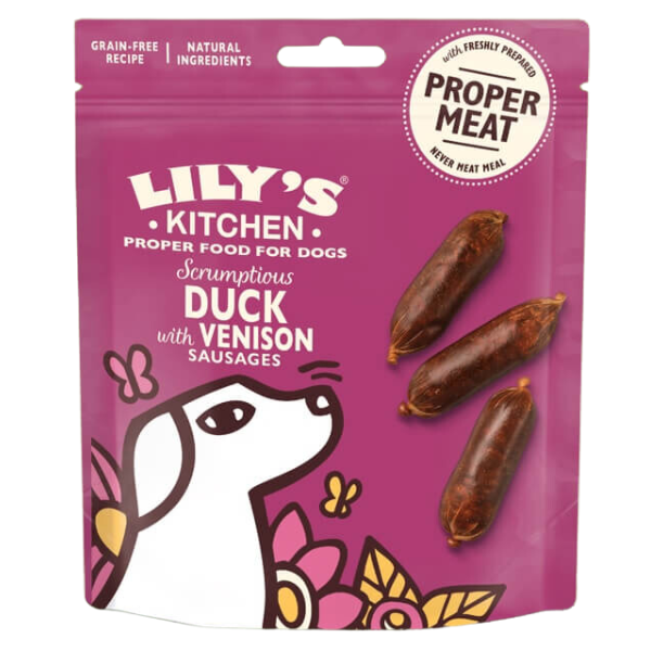 Lily's Kitchen Snack Treats 70 gr - Salsicce di Anatra e Cervo