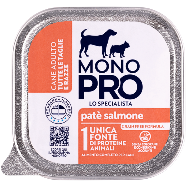 Monopro lo specialista Adult All Breeds Patè Grain Free 150 gr - Salmone