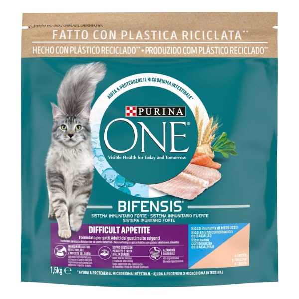 Purina One Cat Adult Appetito Difficile ricco di Merluzzo e Trota