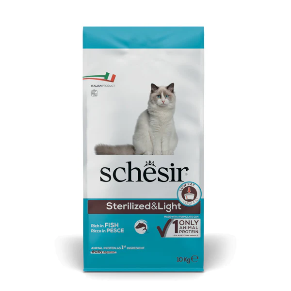 Schesir Cat Dry Sterilised & Light Pesce 