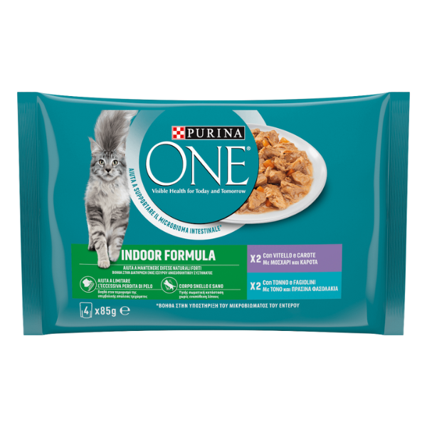 Purina One Indoor Cat Adult filettini in salsa multipack 4x85 gr
