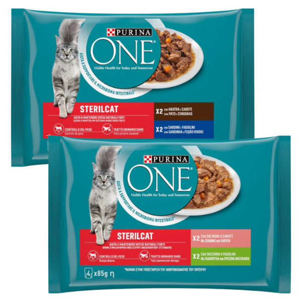 purina one cat sterilised filettini in salsa multipack 4x85 gr immagine2