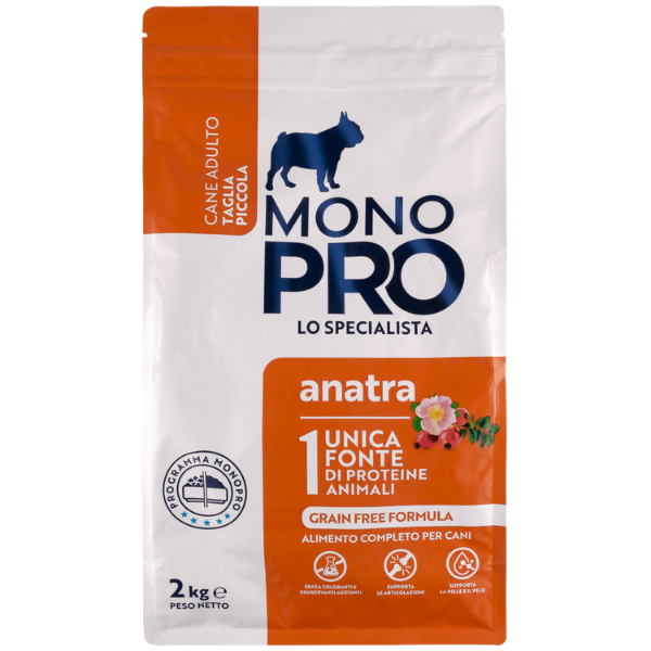 Monopro lo specialista Adult Mini Grain Free Anatra - Anatra da 2 Kg