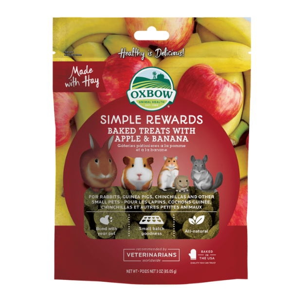 Oxbow Simple Rewards Baked Treats 60 gr - Apple & Banana 