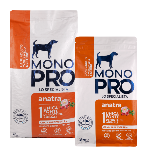 monopro lo specialista adult medium/large grain free anatra immagine2