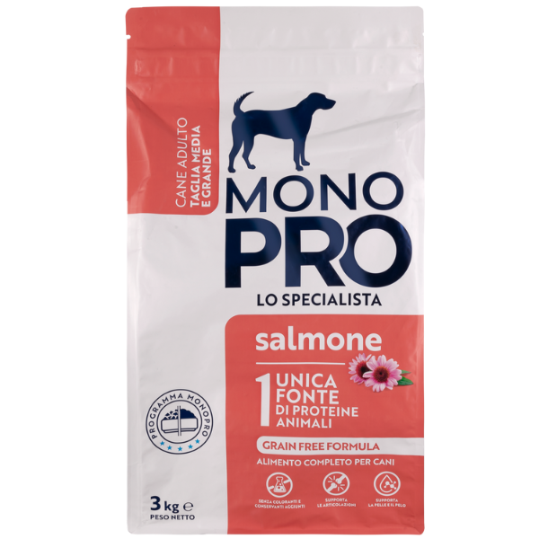 Monopro lo specialista Adult Medium/Large Grain Free Salmone - Salmone da 3 Kg