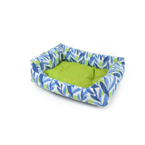 PetUp Cuccia Relax con cuscino rimovibile - Blu e verde: 45x60 cm