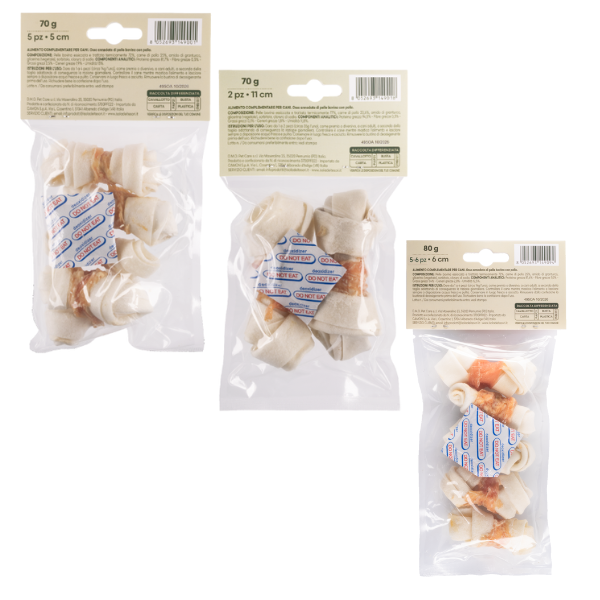 crancito's snack naturale per cani adulti osso annodato di pelle bovina con pollo immagine3