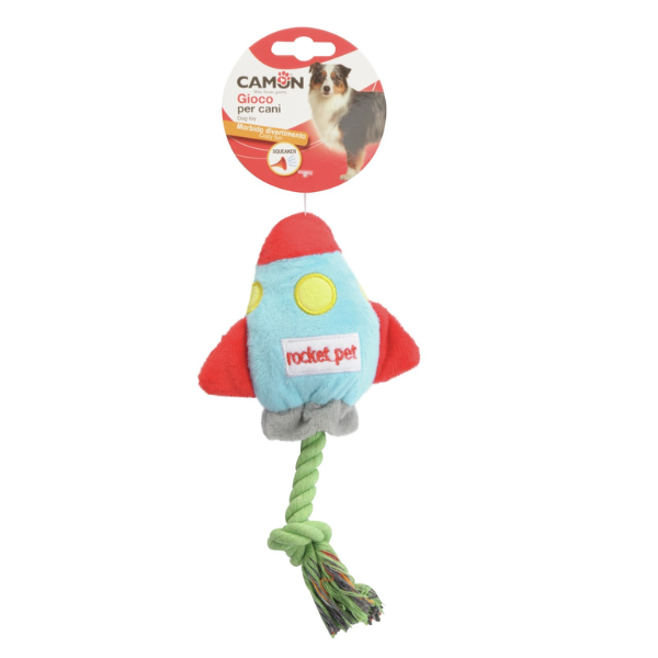 gioco per cane razzo con squeaker 20 cm camon immagine3