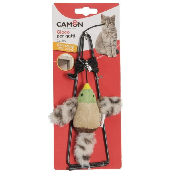 gioco per gatto uccellino con catnip per stipiti porte 20 cm camon immagine2