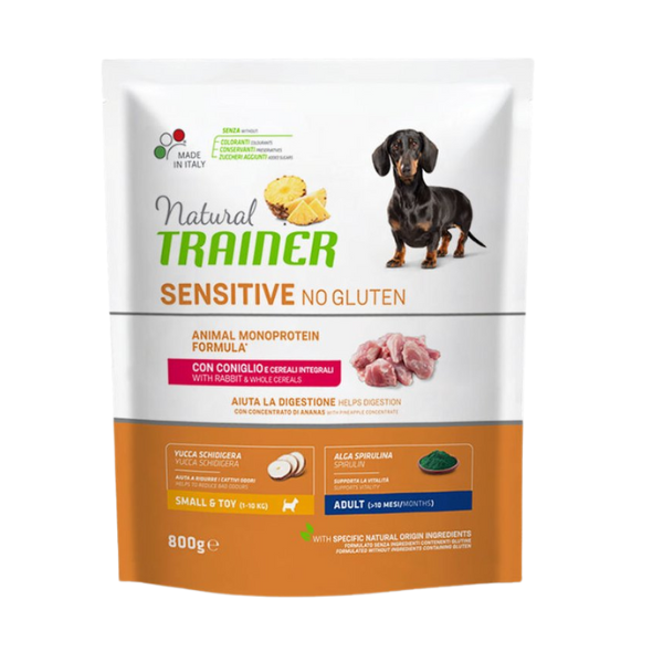Natural Trainer Sensitive No Gluten Adult Small e Toy con Coniglio - 800 gr