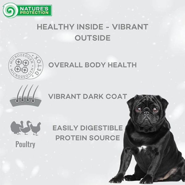 nature’s protection superior care dog adult all breeds dark coat grain free pollo immagine5