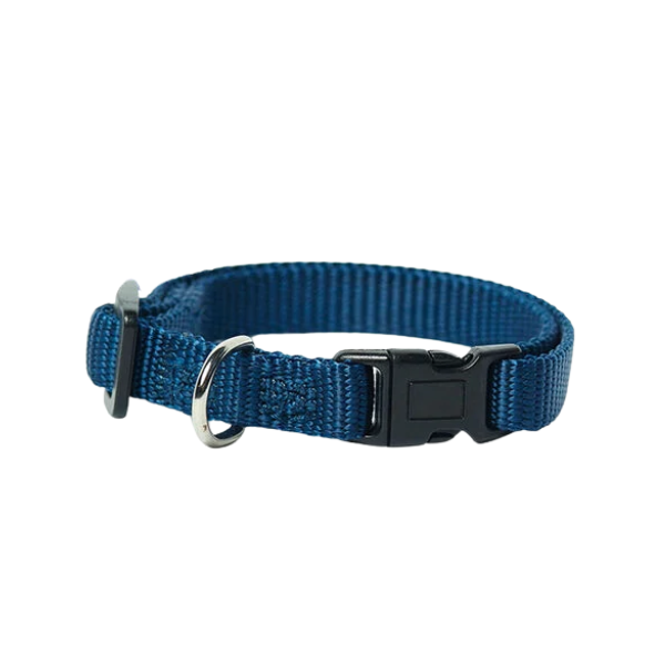 Collare in nylon regolabile a sgancio PetUp - blu, per collo 20-30 cm, fettuccia da 1,5 cm