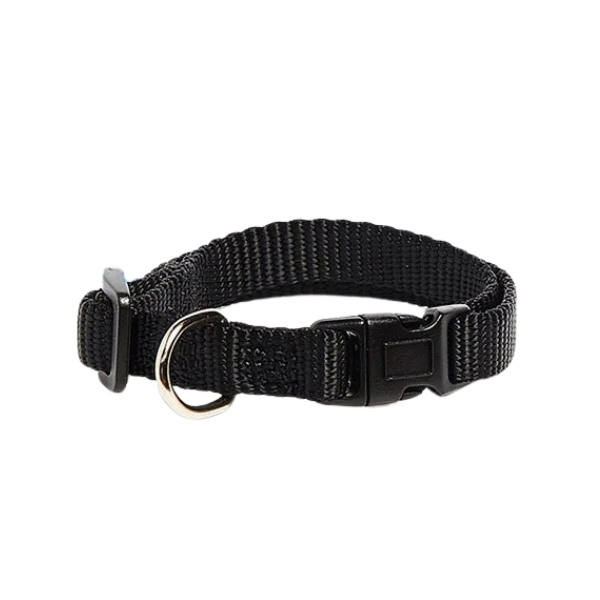 Collare in nylon regolabile a sgancio PetUp - nero - 20-30 cm x 1,2h cm