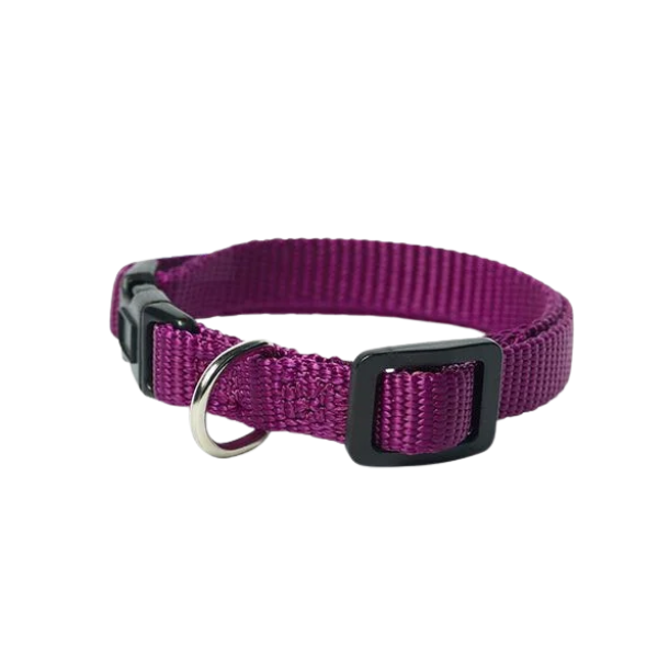 Collare in nylon regolabile a sgancio PetUp - viola - 20-30 cm x 1,5h cm