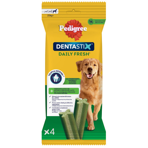 Pedigree Dentastix Fresh Large snack per l'igiene orale - 4 pezzi (scadenza: 23/01/2026)
