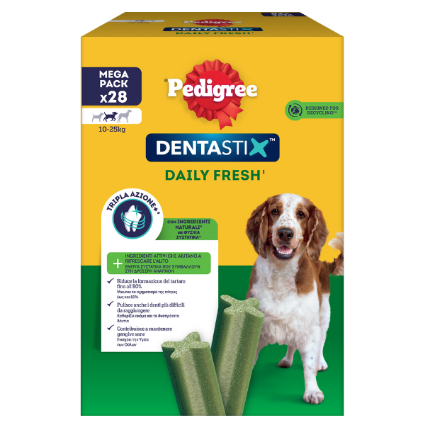 Pedigree Dentastix Fresh Medium snack per l'igiene orale - 28 pezzi