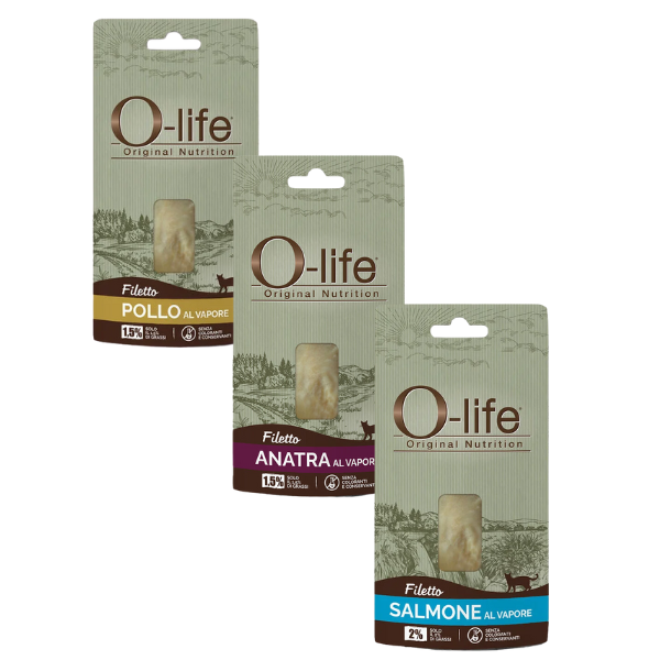 O-life Adult Filetti al Vapore Snack per gatti 15 gr
