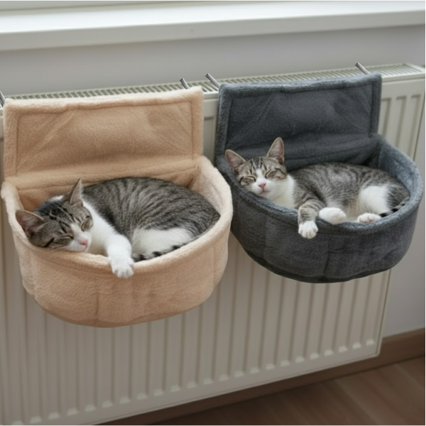 cuccia da termosifone nicchia in peluche per gatti canadiancat immagine3