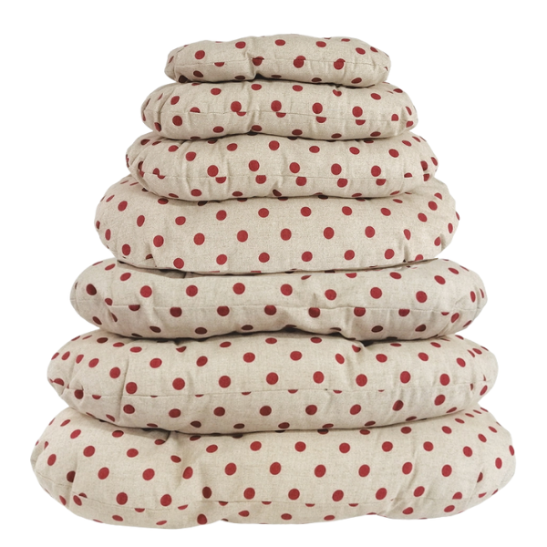 Cuscino ovale con impunture Pois Nasonero - Pois Rossi - 45x30 cm