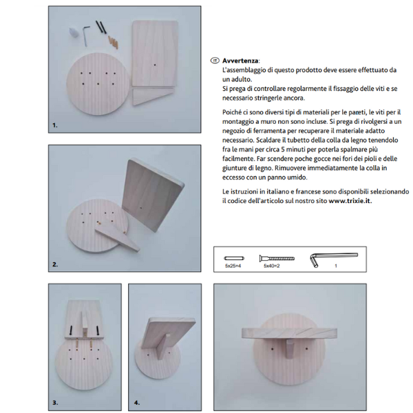 gradino arrampicamento fissaggio a muro per gatti trixie immagine4