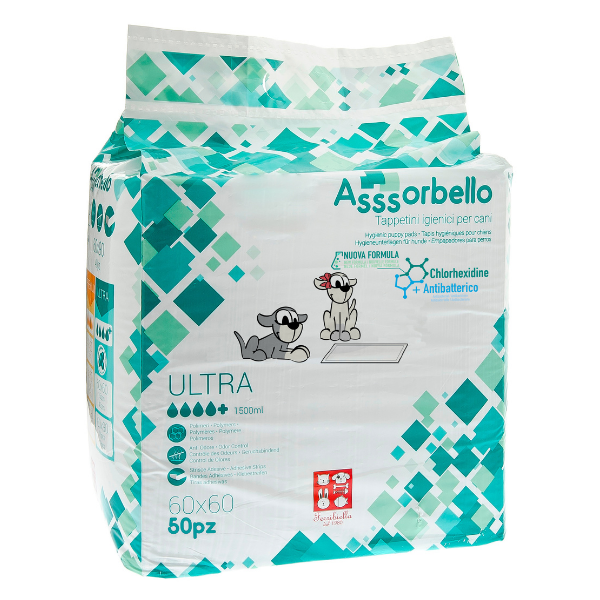 Ferribiella Tappetini Igienici Ultra alla Clorexidina - 60x60 cm - 50 pezzi