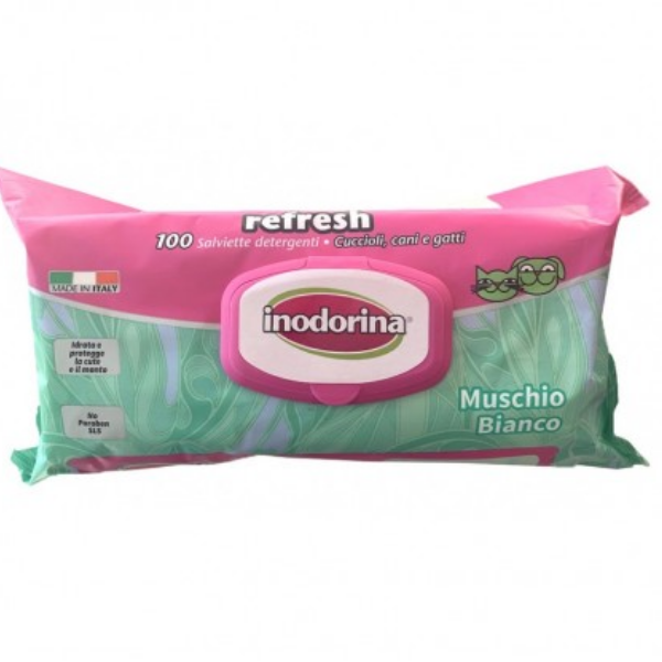 Inodorina Refresh Salviette Detergenti - 100 pz - Muschio bianco