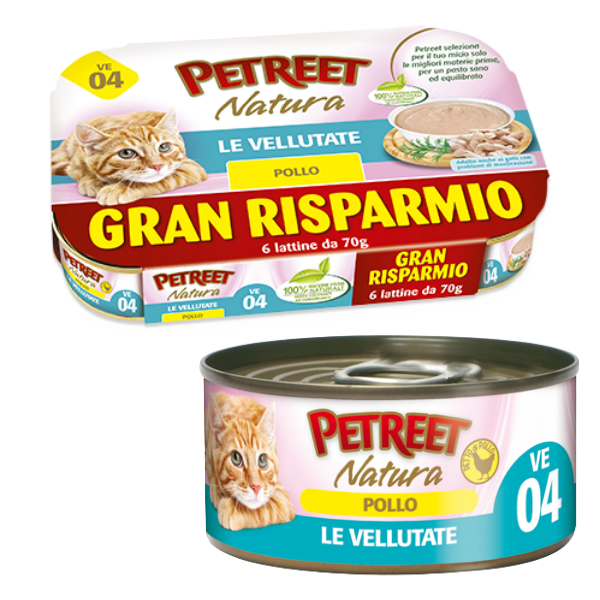 Petreet Vellutate Cat Maxi Scorta 6x70 gr - Pollo