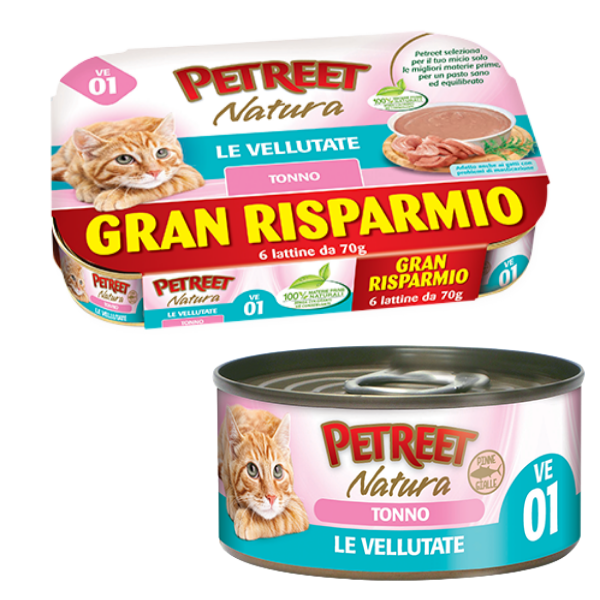 Petreet Vellutate Cat Maxi Scorta 6x70 gr - Tonno