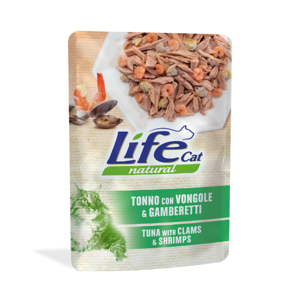 Life Cat Natural Bustine 70 gr - Tonno con vongole e gamberetti