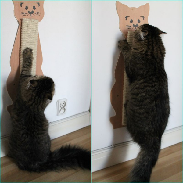 tavoletta tiragraffi in legno a forma di gatto trixie immagine5