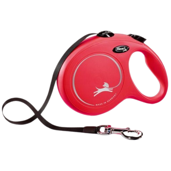 Guinzaglio New Classic Tape Flexi - Rosso - Medium - 5 mt