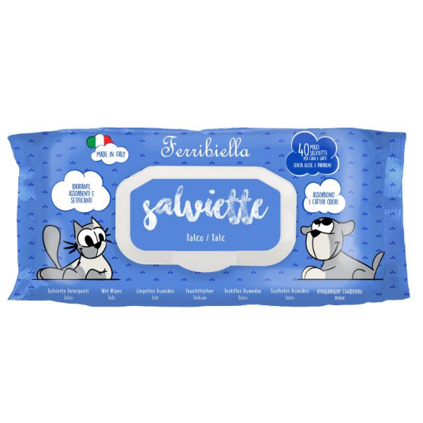 Salviette Detergenti Ferribiella 40 pezzi - Talco