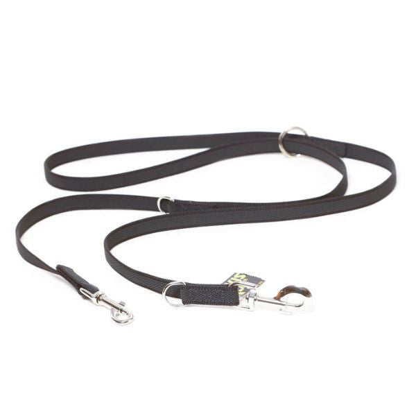 Guinzaglio per cani regolabile Color & Gray Super-Grip Julius-K9 - Nero - 2,2 mt x 2 cm