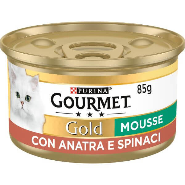 Purina Gourmet Gold Mousse Umido Gatto con Verdure 85 gr - Anatra e Spinaci