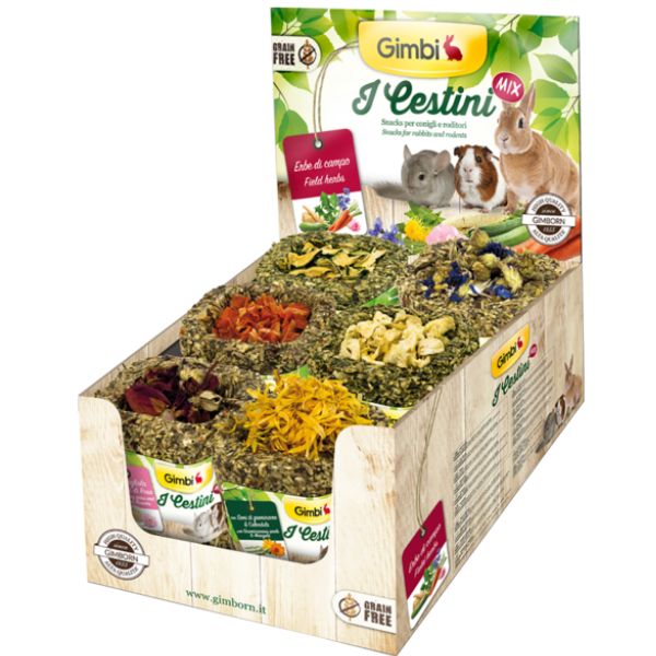 Gimbi I Cestini Snack Grain Free per conigli - 75 gr assortiti
